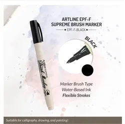 Artline Supreme Brush Marker Pen Black Colour Marker Pack of 1
