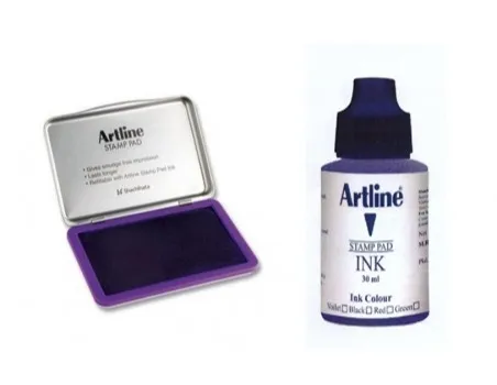 Artline Stamp Pad Ink Violet Ink 30 ML Pack of 1 Ink