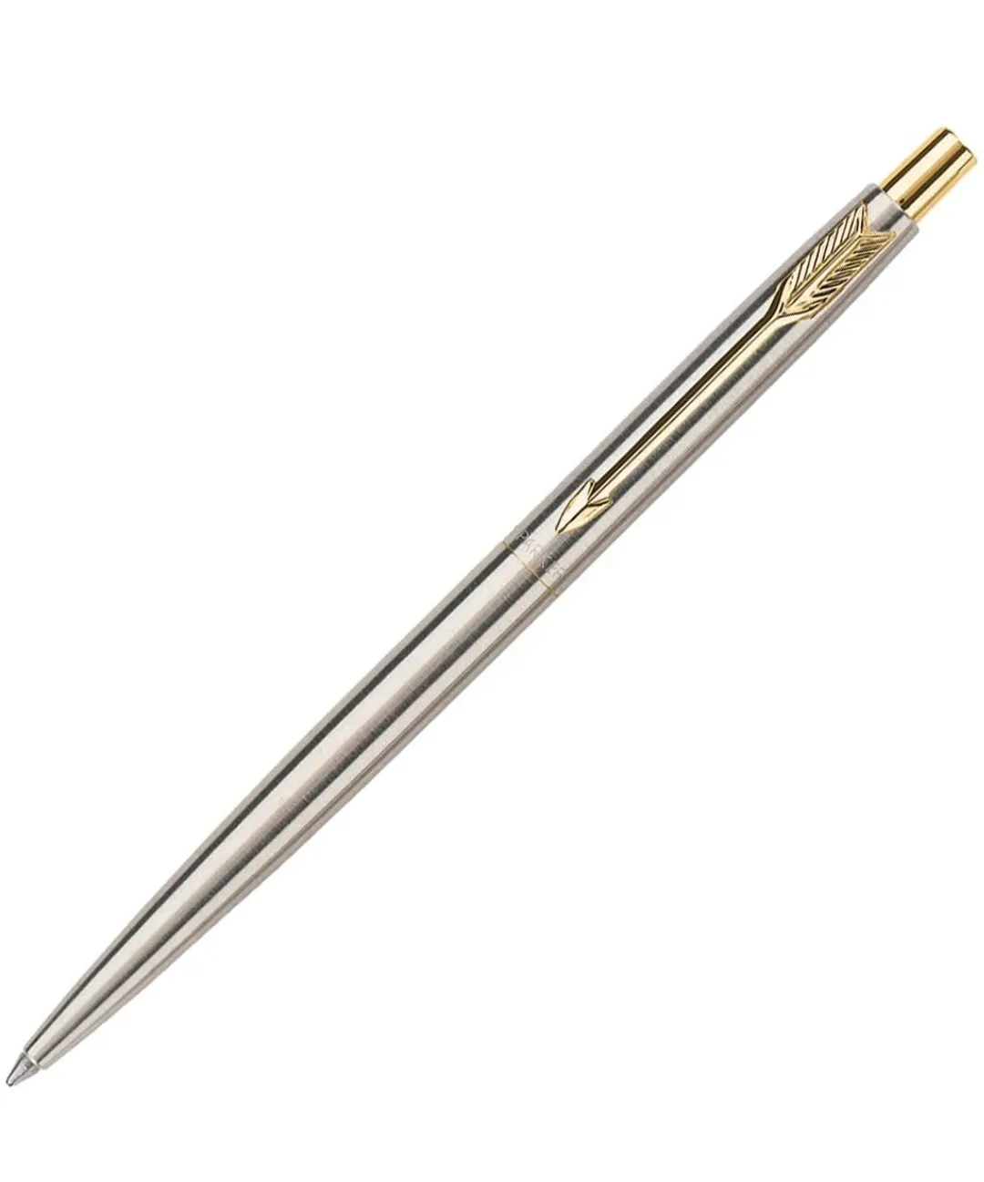 Parker Classic Stainless Steel Gold Trim Ball Pen (Pack of 1)