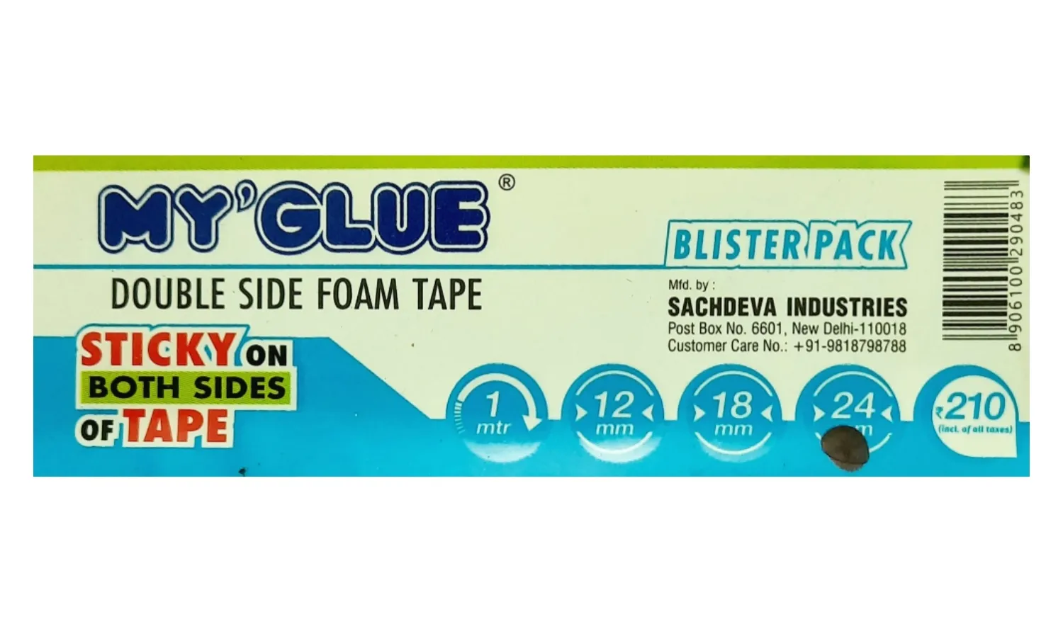 MY GLUE MULTI-PURPOSE DOUBLE-SIDED MOUNTING FOAM TAPE (24 MM X 5 YARDS, PACK OF 12)