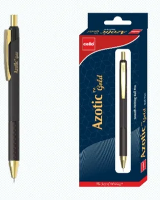 Cello Azotic Gold Ball Pen Smooth Writing Blue Pen Pack of 1