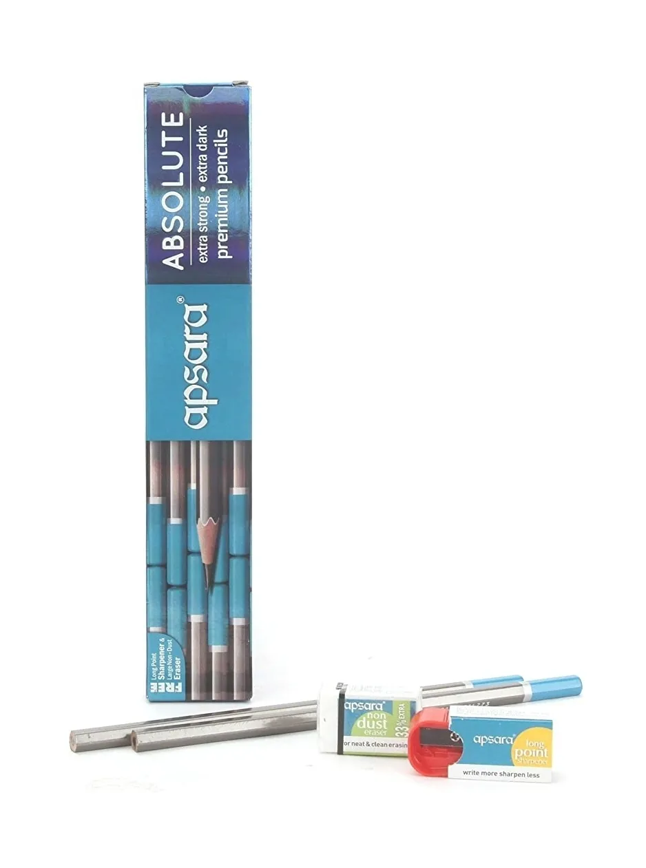 Apsara Absolute Extra Dark Premium Pencils, Pack of 1 (10 Pencils)