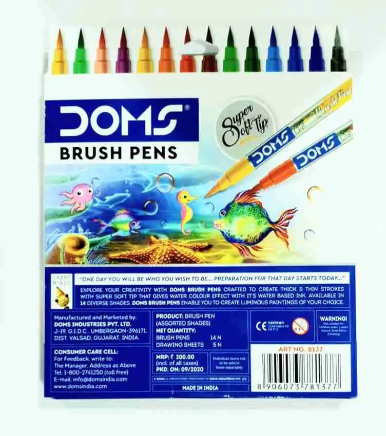Doms Brush Pen 14 Shades Super Soft Tip