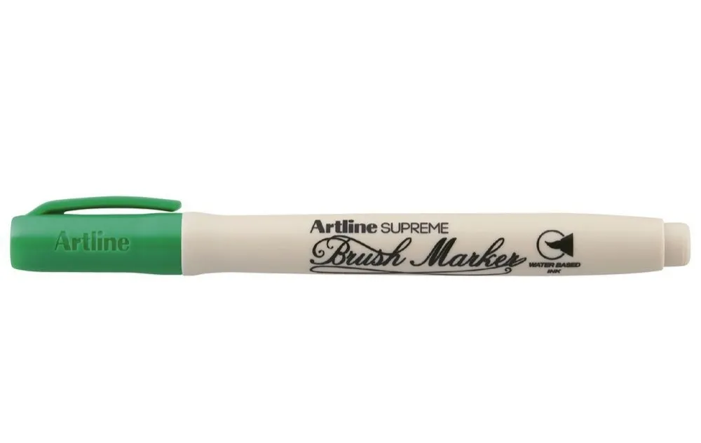 Artline Supreme Brush Marker Pen Green Colour Marker Pack of 1