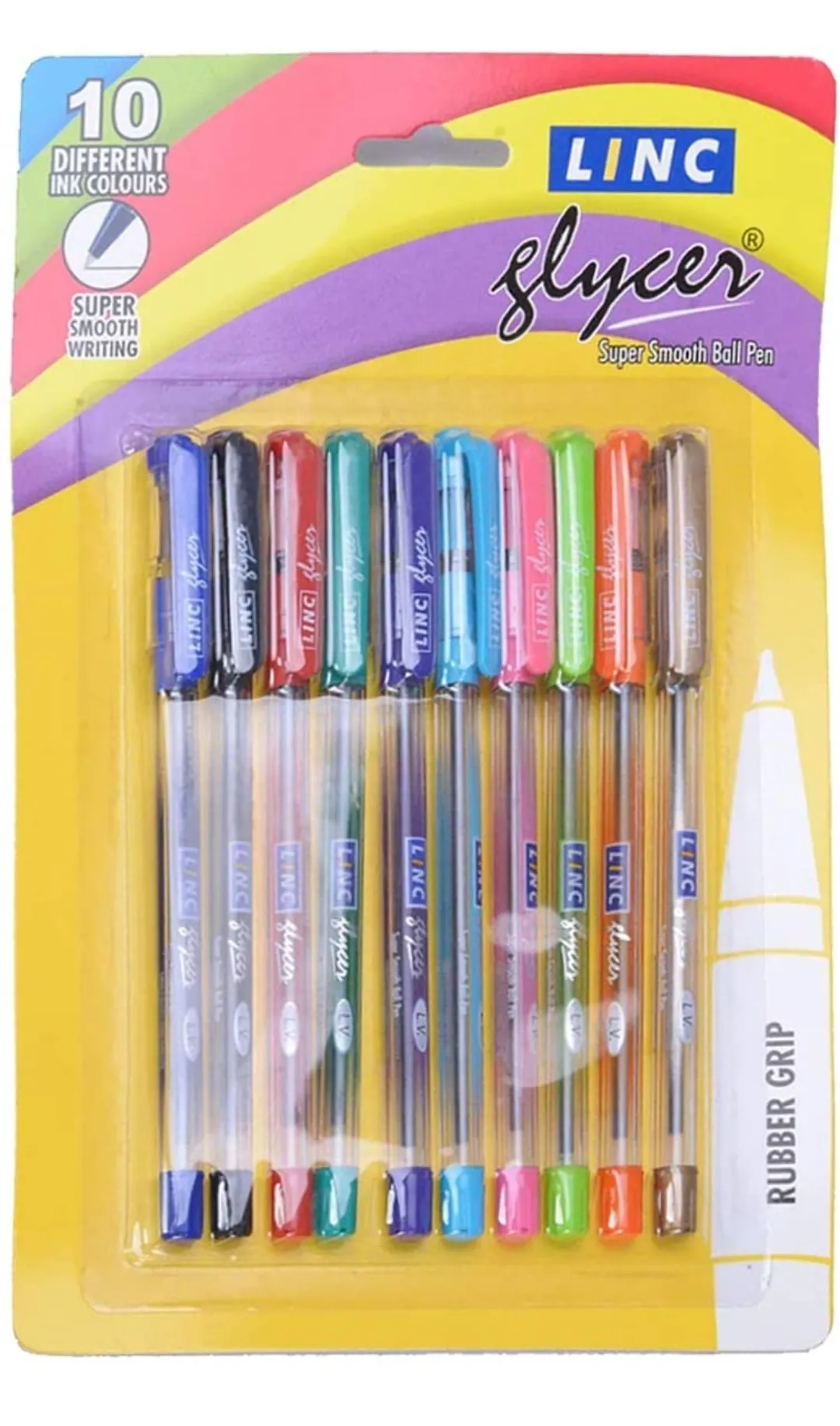 Linc Glycer 0.6mm Multicolor Ball Pen  (Pack of 10)