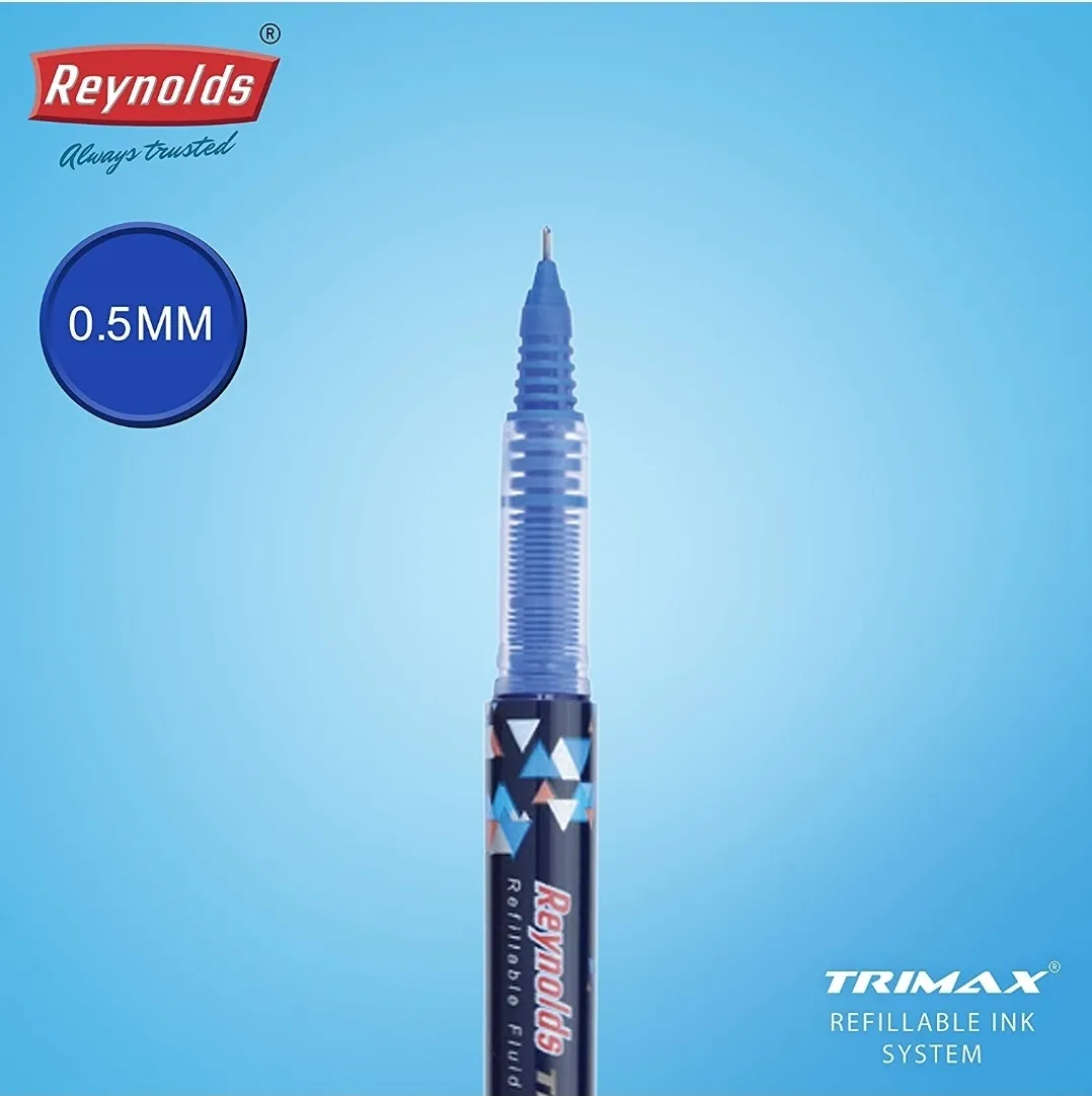 REYNOLDS TRIMAX PEN WITH FREE REYNOLDS GLUE STICK (BLUE INK) - PACK OF 3
