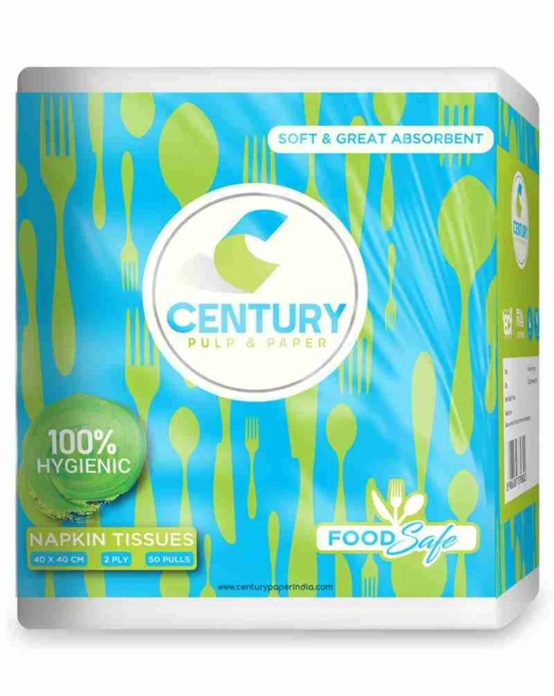 Century Napkin Tissue (40 X 40 cm , 50 Pulls / Serviettes) - Pack Of 6