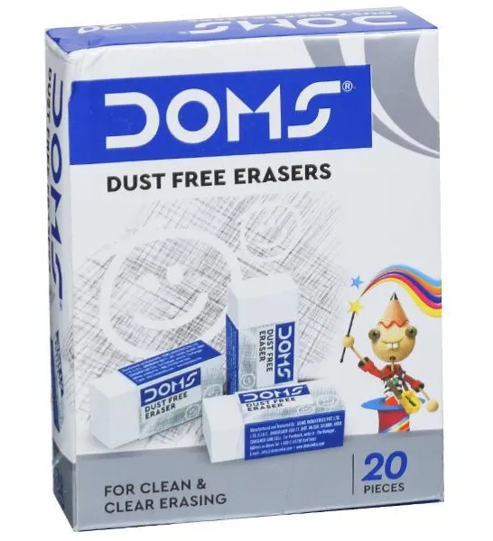 Doms Dust Free White Eraser 1 Pack of 20 Erasers