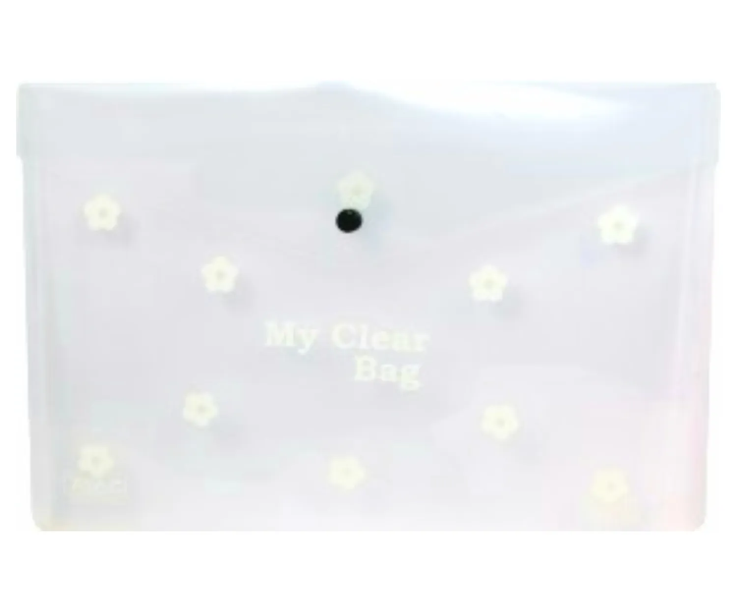Saya My Clear Bag Flower, SY- 209F 1 Button Folder, 35.5X 25.5 cm, Pack of 1 , White Color