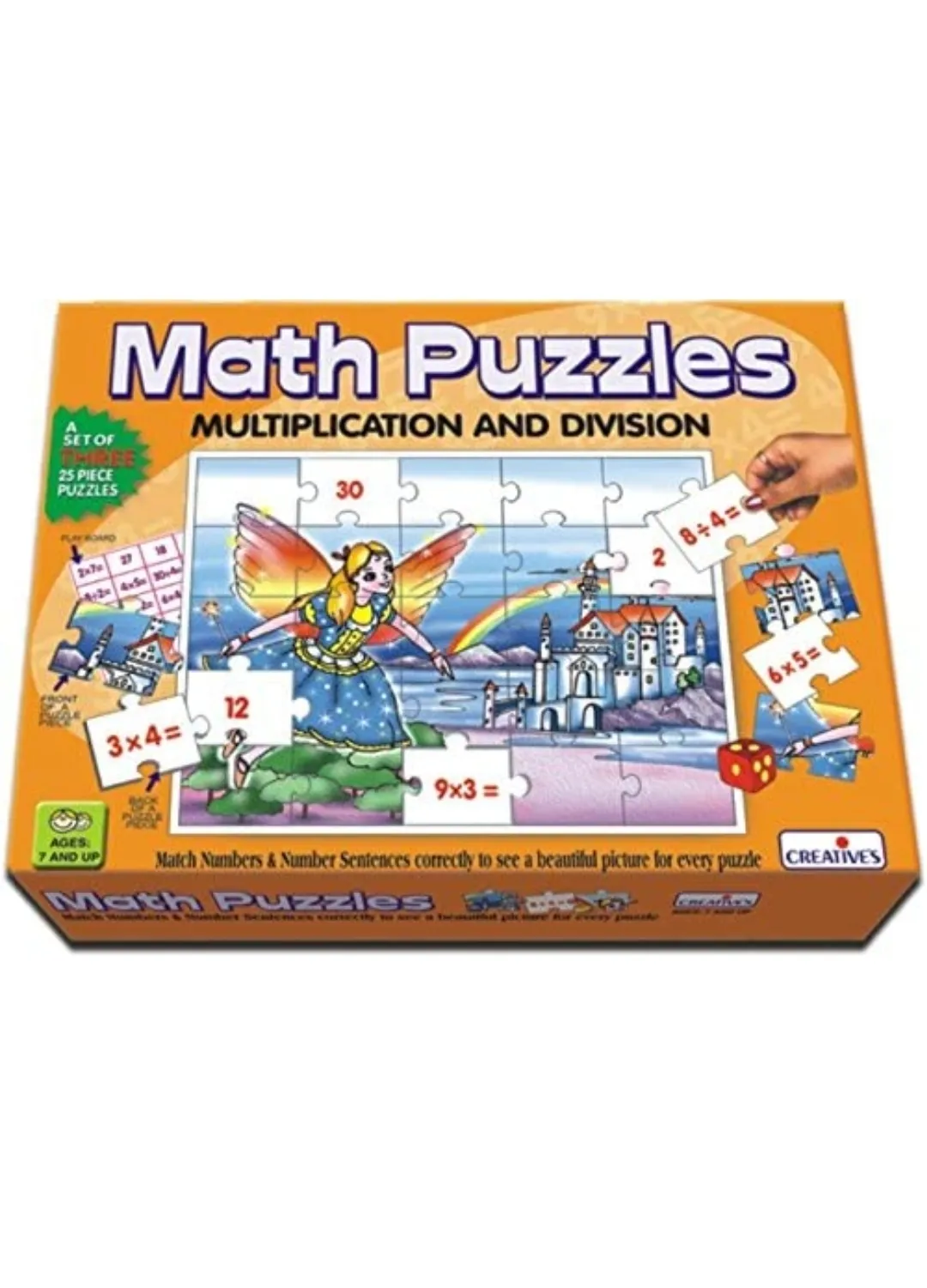Creatives Math Puzzles, Multiplication & Division,  Puzzles and Play Board, Age 7 & Above