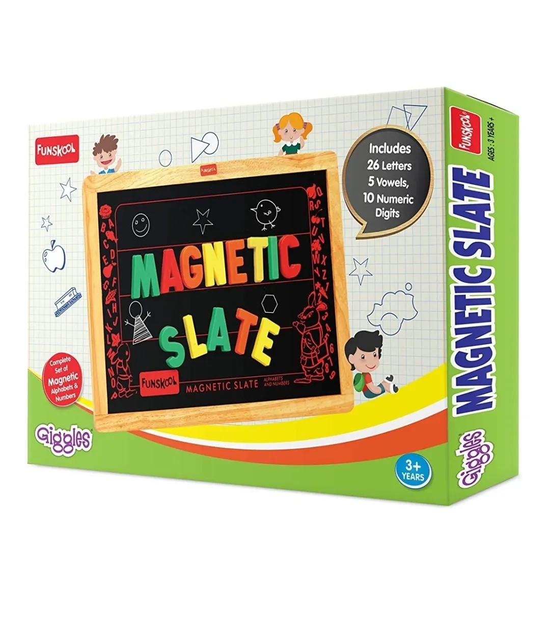 Funskool Giggles Magnetic Slate Complete Set of Alphabets and Numbers