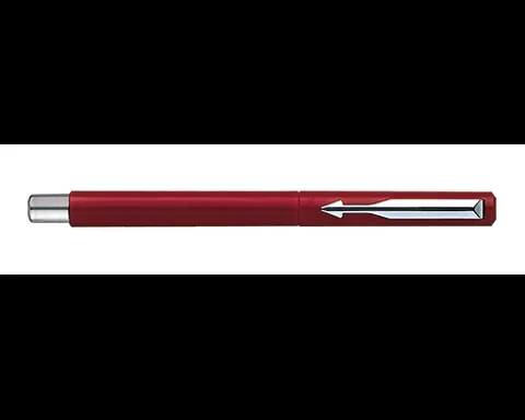 Parker Vector Standard Chrome Trim Roller Ball Pen (Pack of 1) Red Body
