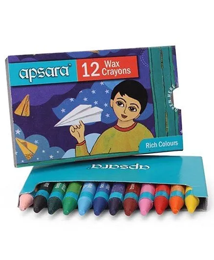 Apsara Wax Crayons- 12 Shades, 12 Crayons