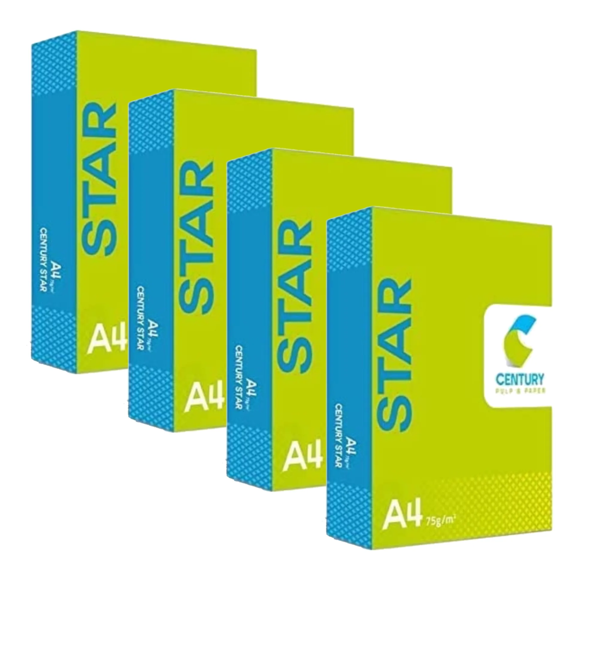 Century Star Copier  Paper A4 Size Paper 75 GSM 500 Sheet Pack of 4