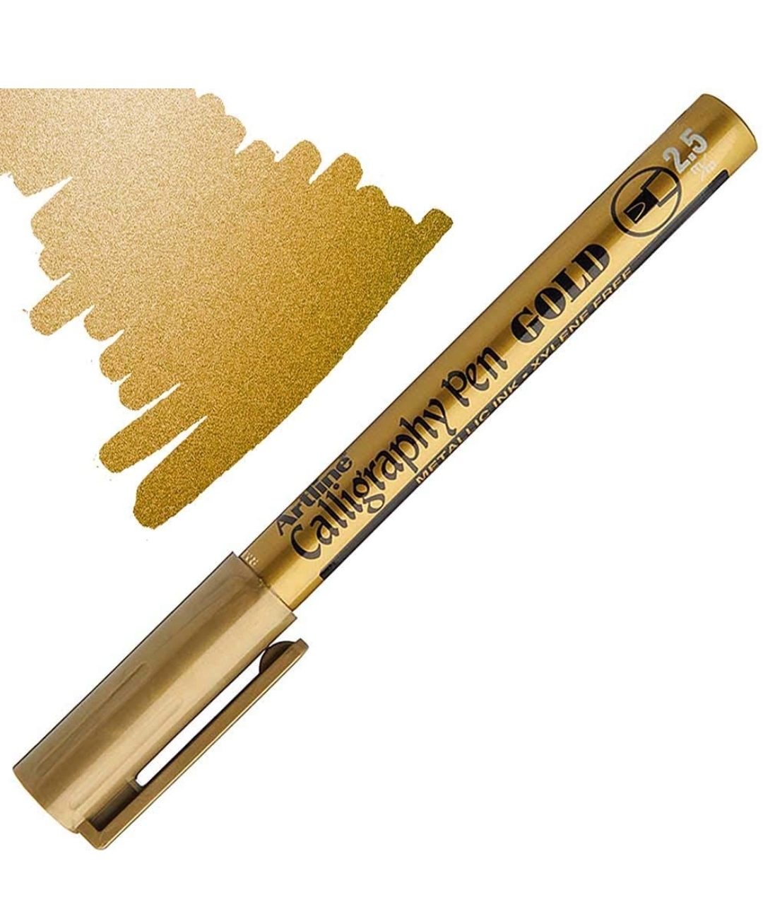 Artline Calligraphy Pen Gold Metallic Ink Pen Tip Size 2.5 mm Pack of 1