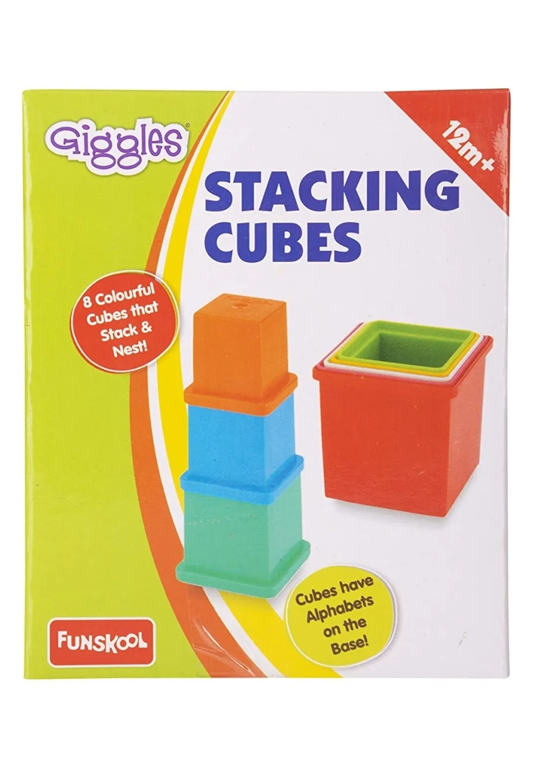 Funskool Giggles Stacking Cubes Multi Colour 8 Colourful Cubes