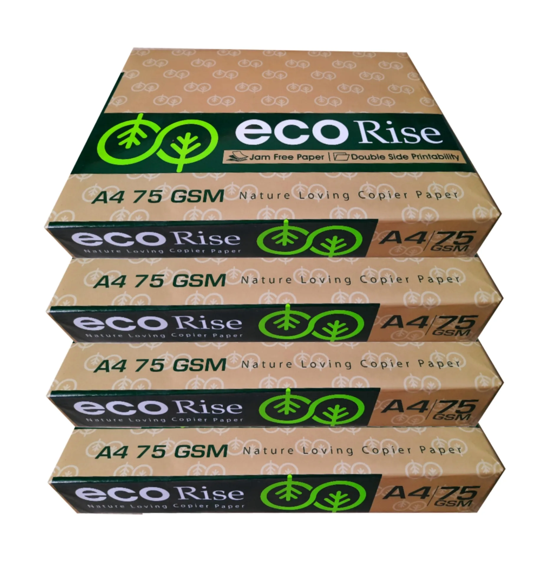 Eco Rise Printing Copy A4 Size JK Paper Eco Tree Friendly 75 GSM 500 Sheet Pack of 4