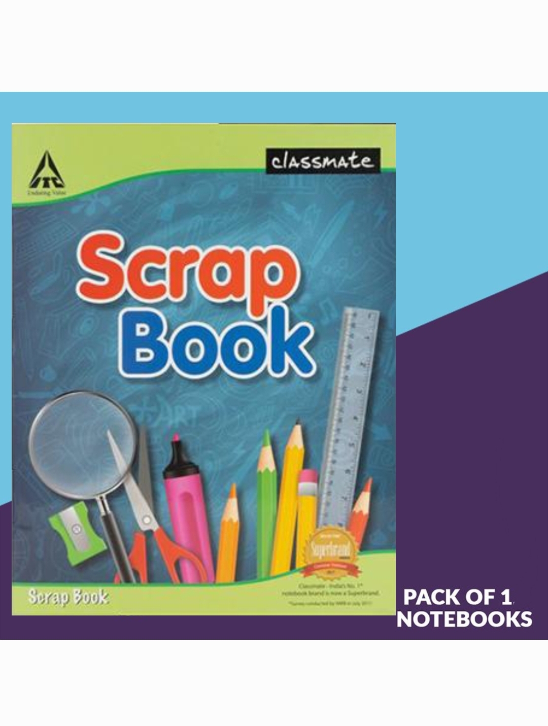 Classmate Scrap Book Soft Cover 36 Pages 28X22 cm Plain and Ruled Pack of 1